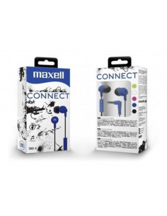 Auricular Stereo Maxell CONNECT-MIC IN345 con Microfono Azul