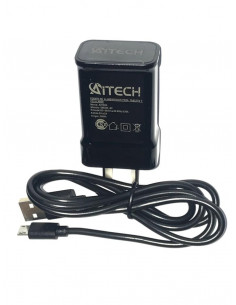 Cargador Kit 2 en 1 Aitech (Cable MicroUSB + Apdatador USB 220v 2A) Negro
