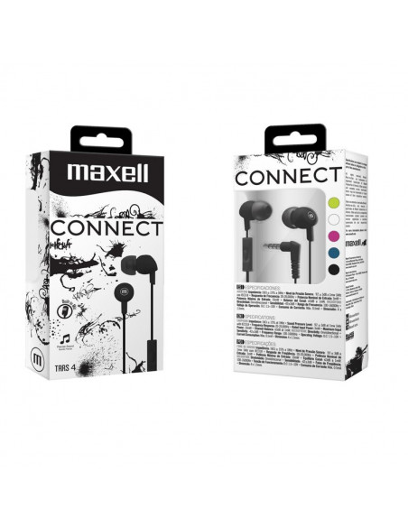 Auricular Stereo Maxell CONNECT-MIC IN345 con Microfono Negro