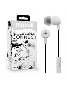 Auricular Stereo Maxell CONNECT-MIC IN345 con Microfono Blanco
