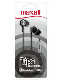 Auricular Stereo Maxell TIPS con Microfono Negro