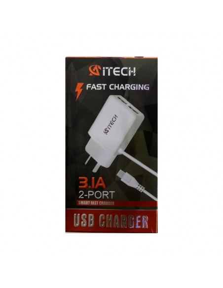 Cargador Premium Aitech 3.1A MicroUSB + 2 Port USB
