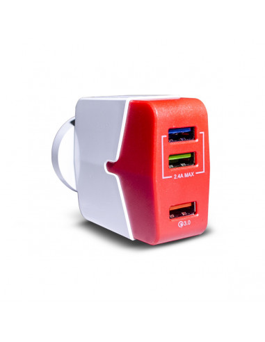 Cargador Premium FastCharger 4.4A MicroUSB Rojo
