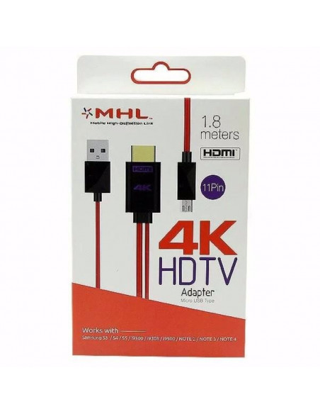 Cable HDMI MHL 4K HDTV 11 Pin - 1.8mts