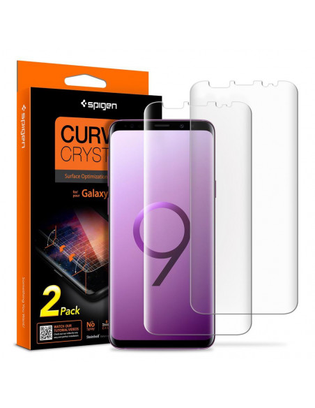 Glass Spigen CurvedCrystalHd Samsung G960 S9 (Pack x2 unidades)