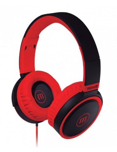 Auricular Stereo Maxell B52 Vincha con Microfono Rojo