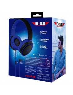 Auricular Stereo Maxell B52 Vincha con Microfono Azul