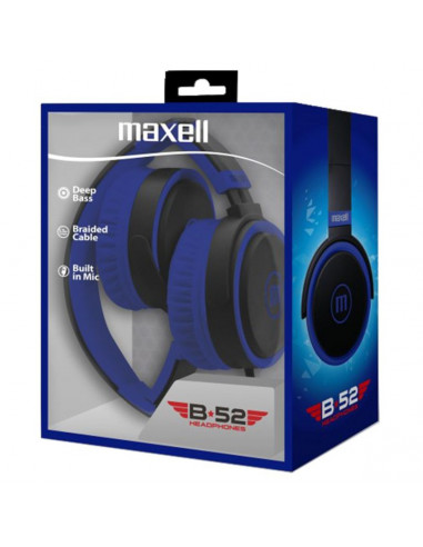Auricular Stereo Maxell B52 Vincha con Microfono Azul