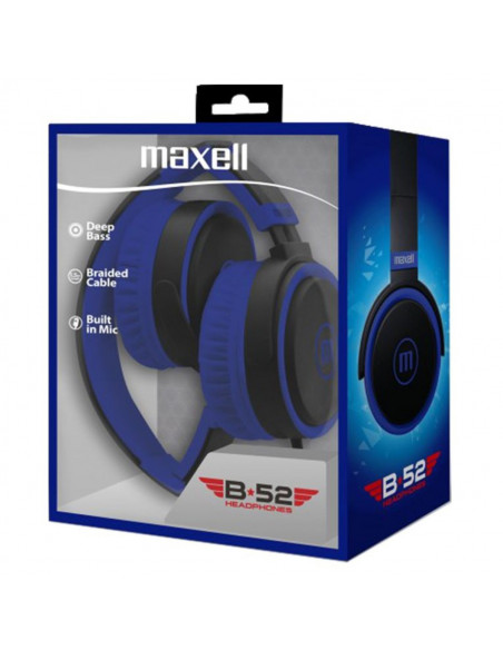 Auricular Stereo Maxell B52 Vincha con Microfono Azul