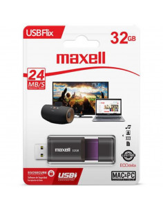 PenDrive  32GB Maxell Flix Negro/Violeta