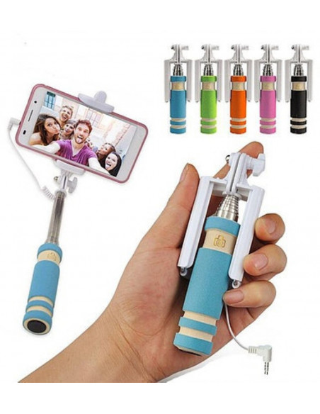 Baston Selfie Monopod 48cm. Con Cable Verde