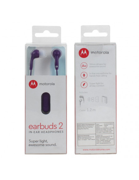 Auricular Stereo Original Motorola EarBuds 2 - Violeta