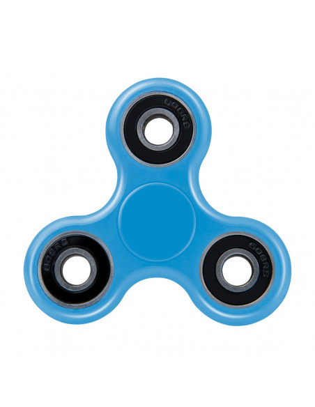 Juego Finger Spinner Trompo Anti-Estres Rulemanes de Acero Liso Celeste