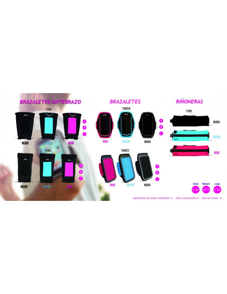 Estuche Deportivo Antebrazo Lycra Medium 4.5" a 5" Celeste