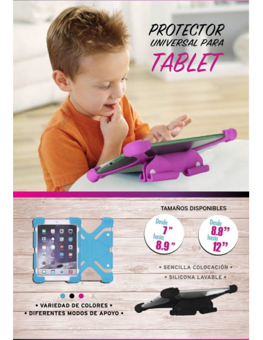 Protector Silicona  Tablets Flexible Universal de 8.9" a 12" Celeste