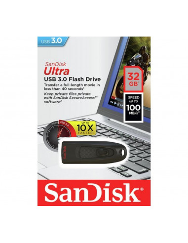 PenDrive  32GB Sandisk Ultra USB 3.0 U46 (Read 100MB/s - Write 4MB/s)
