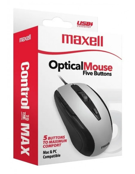 Mouse Maxell USB Optico MOWR-105 Plata (348419)