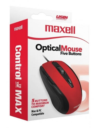 Mouse Maxell USB Optico MOWR-105 Rojo (348418)