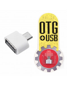 Adaptador Ficha OTG (MicroUSB a USB Hembra) para conectar PenDrive