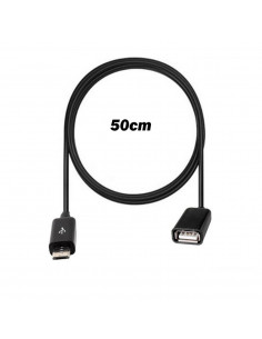 Adaptador Cable OTG (MicroUSB a USB Hembra) cable 50cm