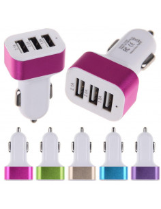 Cargador de Auto 12v Homologado  MP7 Salida USB x3 Triple1A+2A+2A