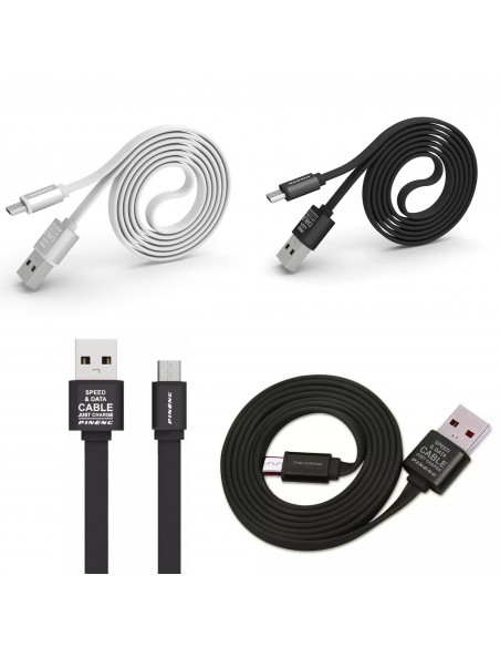 Cable Plano USB CargaRapida MicroUSB PINENG PN-303