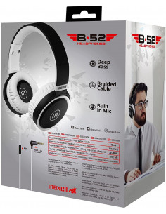 Auricular Stereo Maxell B52 Vincha con Microfono Blanco (347855)