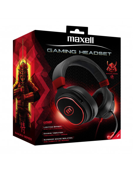 Auricular Maxell Gaming CA-H-MIC Vincha Conexión USB NegroRojo (347834)