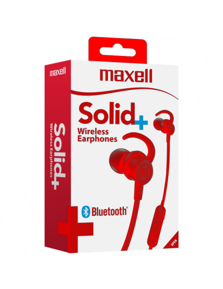 Auricular Stereo Maxell BT100 Solid+ Bluetooth Sport Rojo (347780)