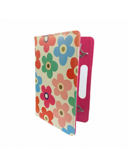 Estuche Cuero "SL_360" Tipo Libro Tablets  7" Universal con Stand Flowers