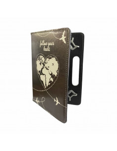 Estuche Cuero "SL_360" Tipo Libro Tablets 10" Universal con Stand Heart