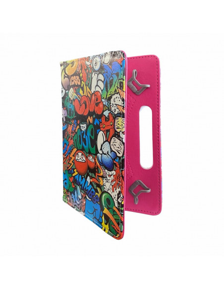 Estuche Cuero "SL_360" Tipo Libro Tablets  7" Universal con Stand Graffiti