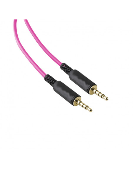 Cable Auxiliar Audio 3.5mm a 3.5mm Fucsia - Largo 2m