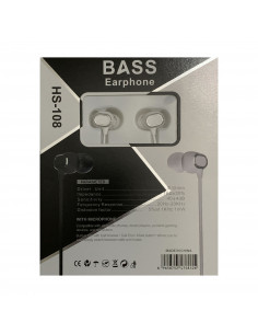 Auricular ML HS-108 Bass Cable Redondo Color Blanco