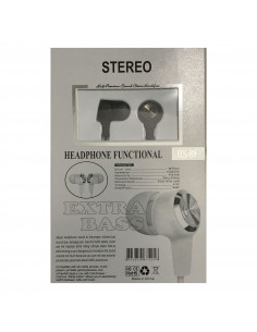 Auricular ML HS-89 Extra Bass Cable Plano FichaColor Negro
