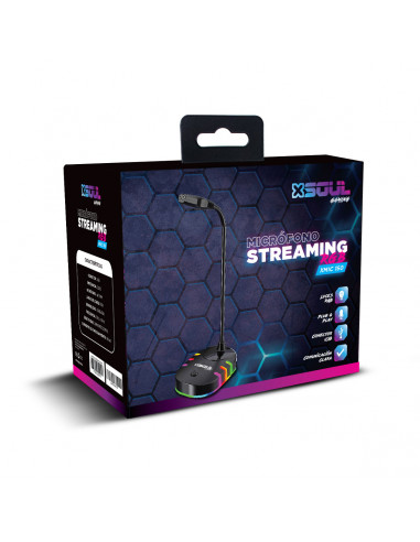 Gaming Microfono XMIC150 Streaming USB Luces RGB