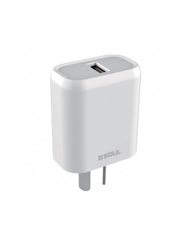 Cargador Viajero 220v Salida Simple USB 2.4A Blanco + Cable MicroUSB