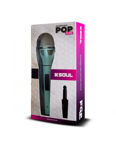 Microfono Pop M100 Karaoke conector 6.5mm Turquesa