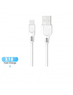 Cable USB Potenciado 3.1A MAX - Lighting de 1.2m Blanco