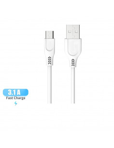 Cable USB Potenciado 3.1A MAX - MicroUSB de 3m Blanco