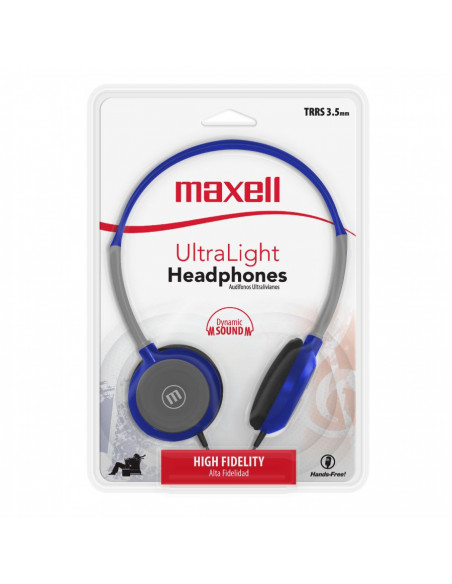 Auricular Stereo Maxell HP-200 Vincha con Mic Azul