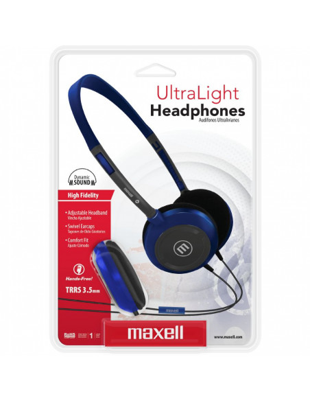 Auricular Stereo Maxell HP-200 Vincha con Mic Azul