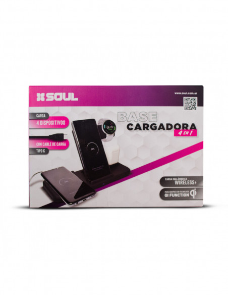Base Cargador de Escritorio Inalambrico QI Function 4 en 1 N51