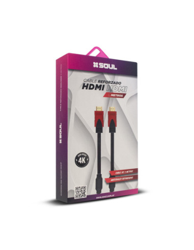 Cable HDMI a HDMI HDTV Reforzado 3m Soul en Caja
