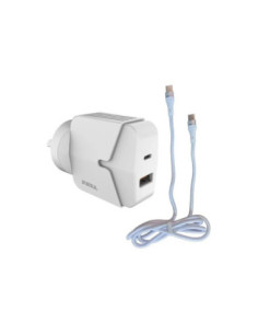 Cargador USB-C 20W  + USB 12W + Cable USB-C a USB-C