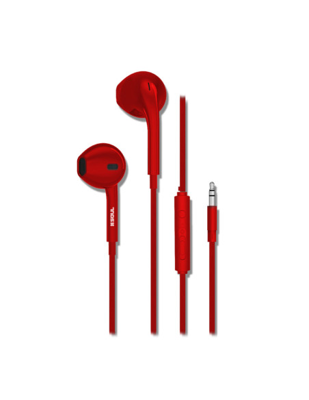 Auricular Manos Libres Stereo C/Corte SL 3.5mm S389 Rojo