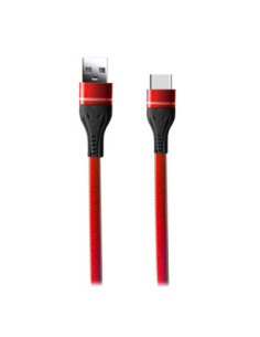 Cable USB Denim Premium Type-C Rojo