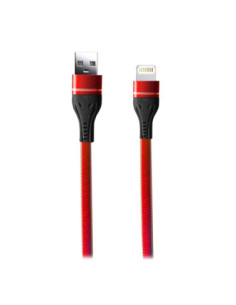Cable USB Denim Premium Lighting Rojo