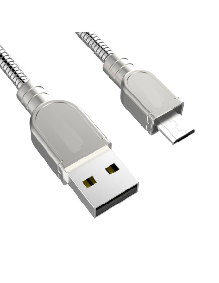 Cable USB IronFlex MicroUSB Premium Plata