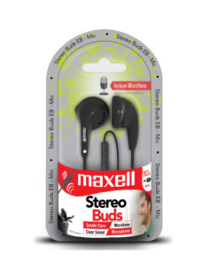 Auricular Stereo Maxell EB-MIC EarBuds con Microfono Negro